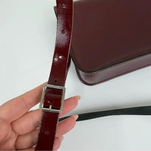 Cambridge Satchel Company Oxblood Leather Satchel Crossbody Bag - Picture 6 of 9